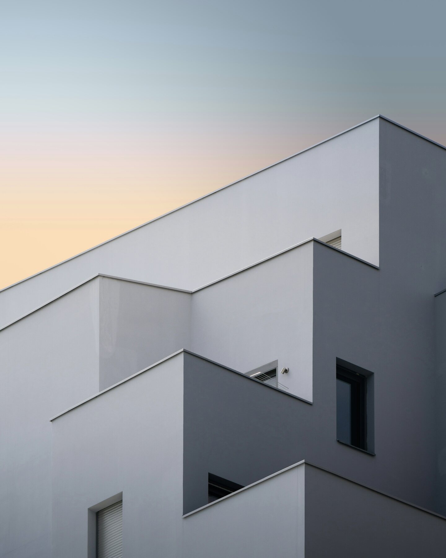 Geometric detail of a modern residential building